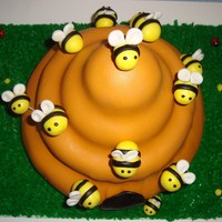 Haileys Birthday Beehive A friend of mine wanted a beehive for her daughters 12th b-day! I just love how the little bee's & ladybugs turned out ;)