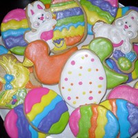 Happy Easter Easter cookie platter; colored eggs were inspired by Lila Loa's colored eggs. TFL