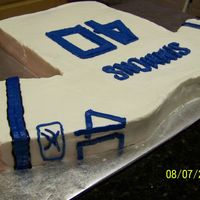 Dallas Cowboys Pound cake with buttercream. For clent's husband turning 40 and a huge cowboy fan.
