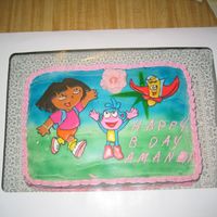 Dora Cake My first Birthday Cake using color flow