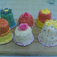 Mini Cakes These are my first mini cakes with buttercream icing:)