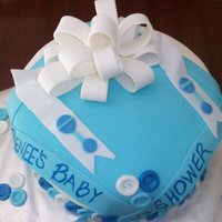 Cute As A Button vanilla cake w/strawberry filling entire cake in fondant