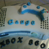 Xbox Cake vanilla cake with buttercream filling and entire cake made out of fondant