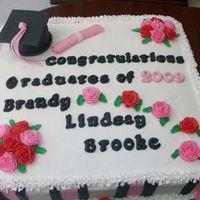 Graduation Cake MARBLE CAKE MADE WITH HOMEMADE BUTTERCREAM AND FONDANT ACCENTS, MOTART BOARD AND TASSEL ARE FONDANT ASWELL. THIS CAKE SERVED 200 GUEST,...