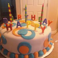 Fondantcake.jpg My niece and I made this birthday cake. My first attempt with fondant.