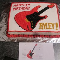 Guitar Cake Made guitar by hand in buttercream from photo supplied