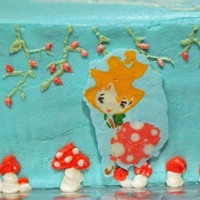Fairy Cake I did this cake to celebrate the launch of my sister's line of rubber stamps, I did FBCT of the four fairies from her first release....