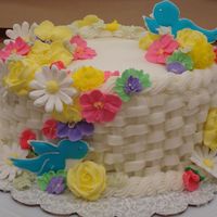 Course 2 Final Cake I love this cake, and I had such a great time making it! Peanut Butter Silk Cake iced in buttercream, all RI flowers.