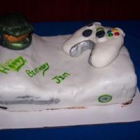 Xbox 360/the Halo Cake I made this for my friend Jim who really likes Halo. It was for his 23rd Birthday. He is heavily into gaming, and so this was a winner....