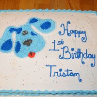 Blue's Clues I went on Nick Jr web page and printed coloring page off to get the look I wanted. Was Very Pleased with the cake. Also did a small round...