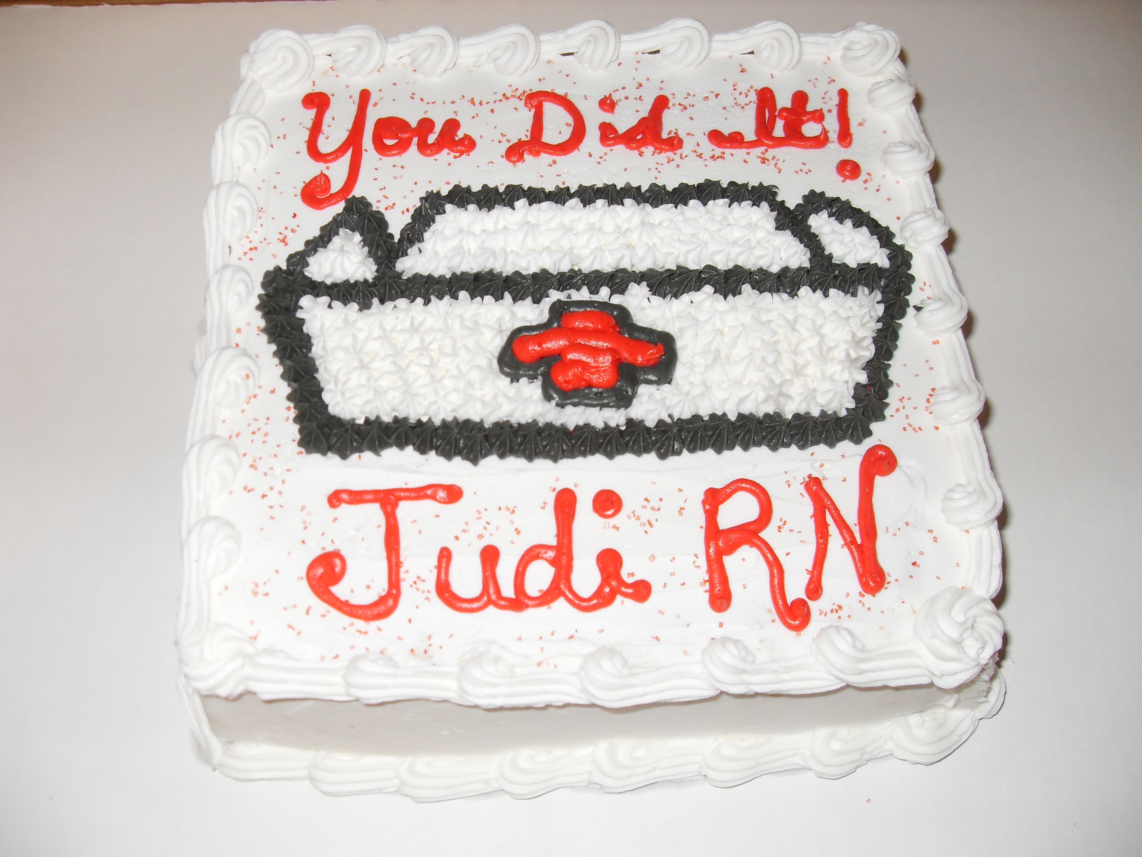 Rn Cake RN Cake saying she pasted State Broads. 8x8 cake Very Small