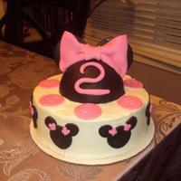 Minnie Mouse Cake vanilla cake (darlita's super moist) with indy debi's buttercream (i still have to work on getting it smooth, but im getting...