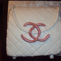 Chanel Clutch Cake chocolate cake, smbc covered in fonant and luster dust thanks for looking