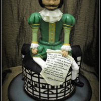 William Shakespeare On The Globe The Globe Theater was made out of 4 12" rounds and the bottom half of Shakespeare's body was made out of cake while the top half...