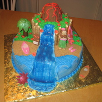 Luau Birthday Party Cake White cake with Pineapple filling. Everything is edible. Lots of fun to make. Thanks to all the CC'ers for the ideas. The surf boards...