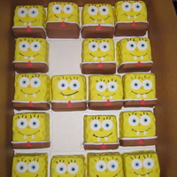Mini Spongebob Cakes I made these for a kids birthday party at school. The moms LOVED them. They are red velvet cake covered in fondant with fondant accents. So...