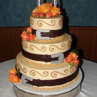 Horseshoe Wedding Cake The 3 tiered cake was made for a bride with a love of horses. This was my interpretation of an equestrian themed wedding cake that is still...