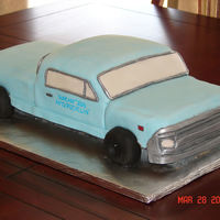 Pick-Up Truck Cake 3-D pick-up truck, covered in MMF with all MMF details. Used photo of a truck the birthday boy had restored for inspiration. My 1st attempt...