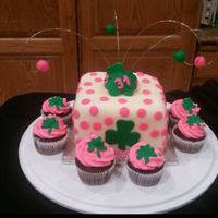 Irish Customer ordered an Irish theme cake (with pink, white and green accents)