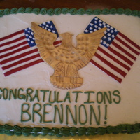 Eagle Scout Cake I made this for a kid at church who earned his Eagle Scout in Boy Scouts. The flags and the eagle are both mmf.