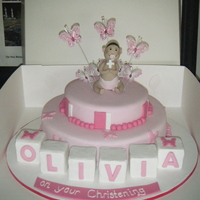 Baby Girl Christening Cake 