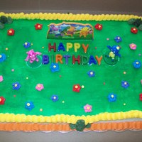 Backyardigans Birthday Cake sheet cake, buttercream icing, backyardigans cake decorations