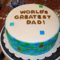 Tiled Father's Day Cake Double Choc Pound cake with butter cream frosting. Fondant tiles.