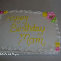 Adult Birthday Basic sheet with buttercream icing & royal flowers