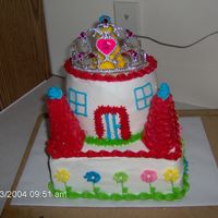 Princess Castle Cake This cake was for my daughter's 3rd birthday. It didn't turn out like I had wanted it to. I was in a hurry so I used frosting...