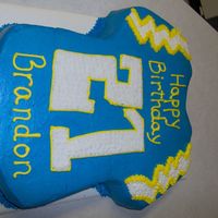 Football Jersey Can't remember which team this is for, maybe Chargers? but is a NFL team jersey. Wilton pan