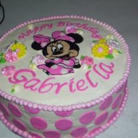 Gabby's Birthday Iced in BC dots in fondant Minnie is a fbct,