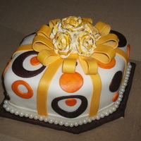 Kerre's B Day A small table cake for an intimate dinner party all fondant detail, edible pearls