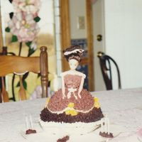 8Th Birthday Cake For My Oldest a doll cake this was my second. I had done one for the 2 girls shared birthday and she wanted another.,. So I guess that means I did a good...