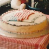 July 4Th Charity Cake This cake I was trying to do an edible image and it tore all to pieces trying to get it off and so I wanted the picture any way so I free-...