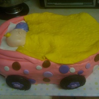Baby Buggy Cake For a baby shower. Large cake to feed 40 people