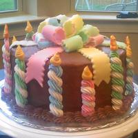 16 Candles This is a yellow butter cake with chocolate buttercream icing that my business partner and I did for a little girl and boy's birthday...