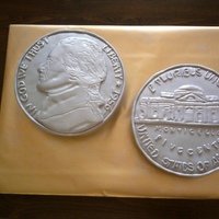 Double Nickels I made this cake for a 55th birthday.