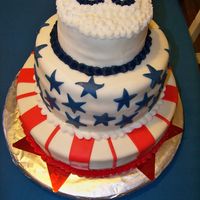 100_2082.jpg The school colors for this cake was red, white, and blue. Even though it looks like a fouth of July cake...I was happy with the outcome....