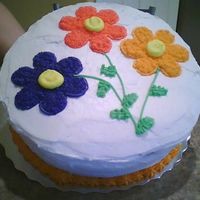Flower Cake I made this for a co-worker who wanted to surprise a fellow co-worker for her birthday. Got the idea from Wilton Course 1 book. The cake...