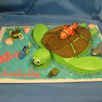 Under The Sea...nemo Under the Sea theme with the Nemo characters. Small characters all of fondant, except Nemo...made of a soft clay that I baked and then...