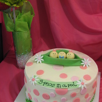3 Peas In A Pod Buttercream icing with fondant accents!