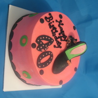40Th Birthday Buttercream icing with fondant accents. Shoe is made of fondant.