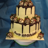Chocolate Covered Strawberries & Cake was given a picture to recreate for an 80th birthday celebration!!