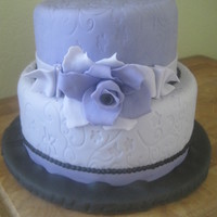 90Th Birthday White Choc. Crumb and buttercream filling. I made this for my friends grandmother's birthday. Fondant flower, first time using a...