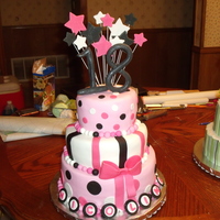 18Th Birthday Cake hot pink, white and black 18th birthday cake