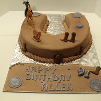 Cowboy Birthday Horseshoe covered with BC, fondant decoration