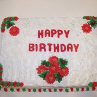 Poinsettia Birthday Cake 
