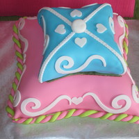 My Mom's Birthday Cake Homemade fondant, top cake is Colombian fruit cake, bottom tier is vanilla cake.