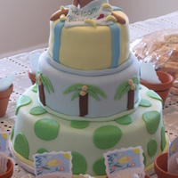 Misty's Shower Cake My niece wanted a monkey shower cake..not to good on the monkey..still have alot to learn. Looks more like a cat-monkey. She liked it...