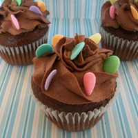 Chocolate Buttercream Sprinkle Cupcakes 
